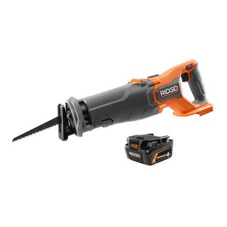 RIDGID 18V Brushless Cordless Reciprocating Saw Kit with 18V 4.0 Ah MAX Output Lithium-Ion Battery R8647B-AC840040