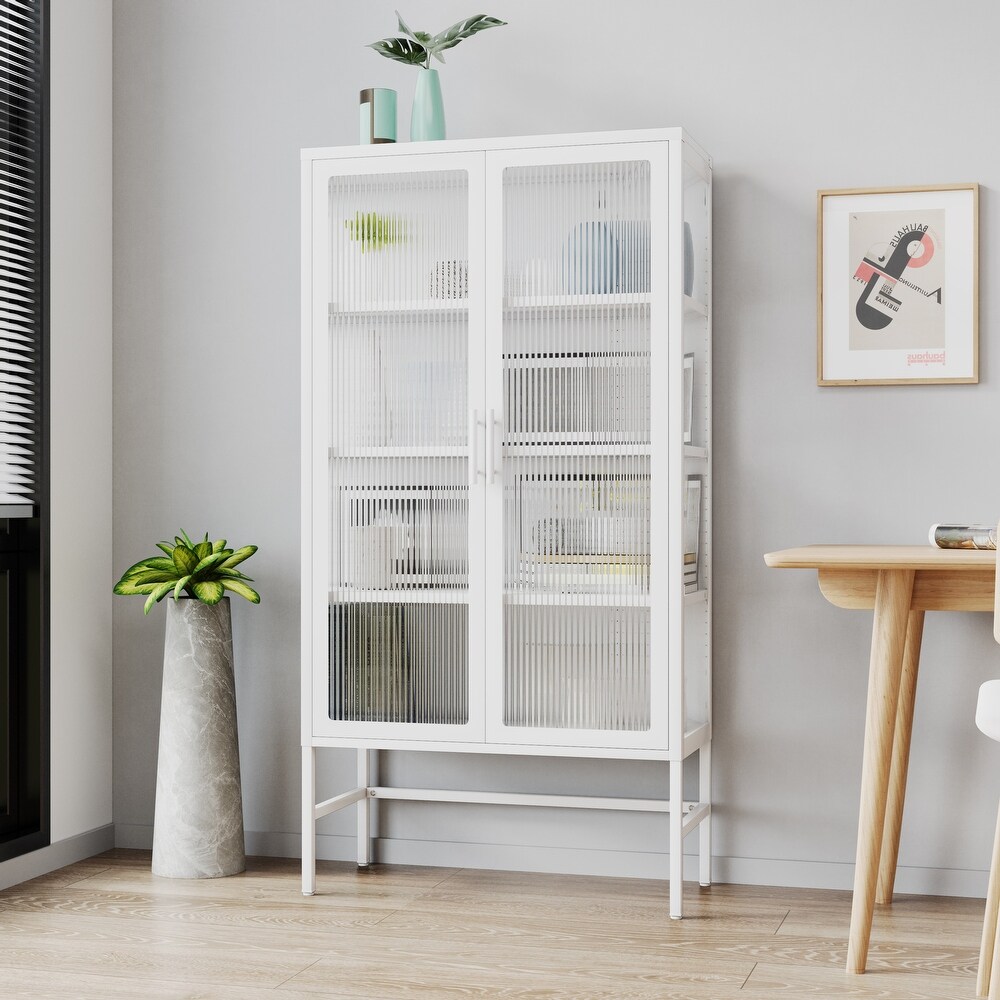 Glass Door with Adjustable Shelves Sideboard