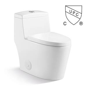 Kingsman Hardware Mona Max 1-Piece 1.21.6 GPF Dual Flush Elongated Toilet in Pure White Seat Included MONA-MJ80