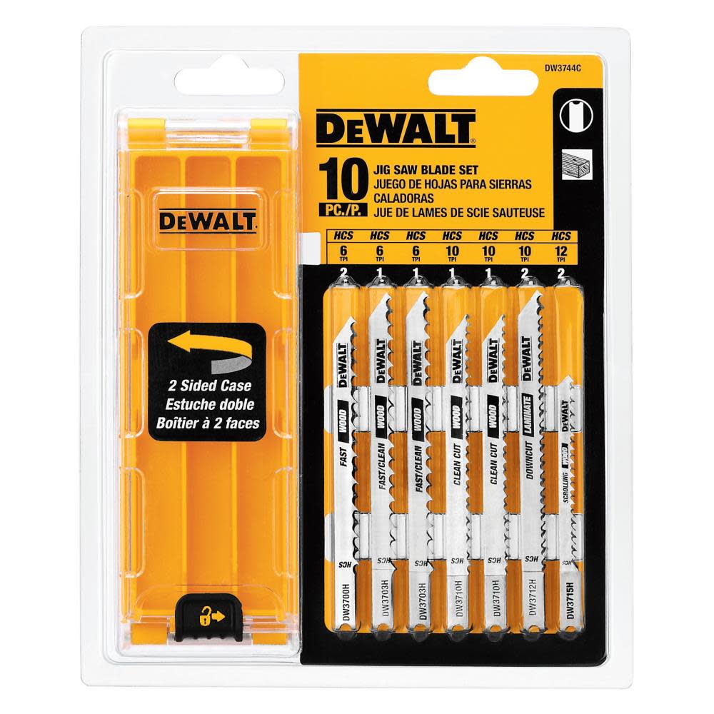 DEWALT 10-Piece Assorted U-Shank Jig Saw Blade Set with Case DW3744C from DEWALT