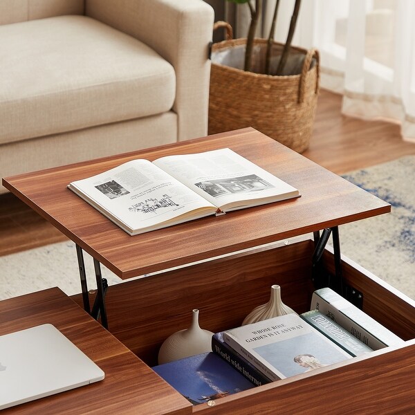 Lift Top Coffee Table with Hidden Compartment and Storage