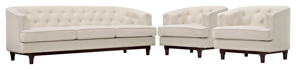 Modway Coast Living Room Set Set of 3   Midcentury   Living Room Furniture Sets   by Uber Bazaar  Houzz