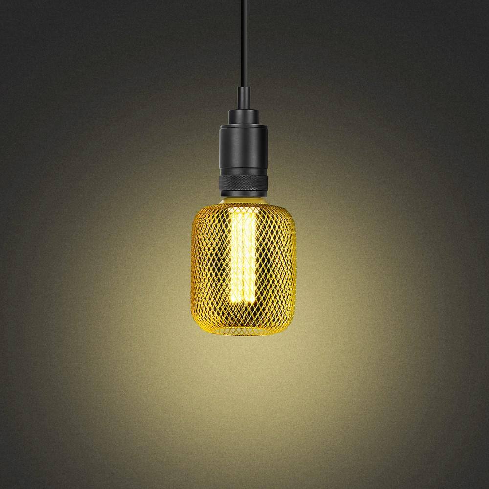 Feit Electric 25W Equivalent Dimmable Vintage Oversized LED Light Bulb With Mesh Cage Acrylic Filament Matte Gold Soft White 2700K CGAYCMG927CAHDRP