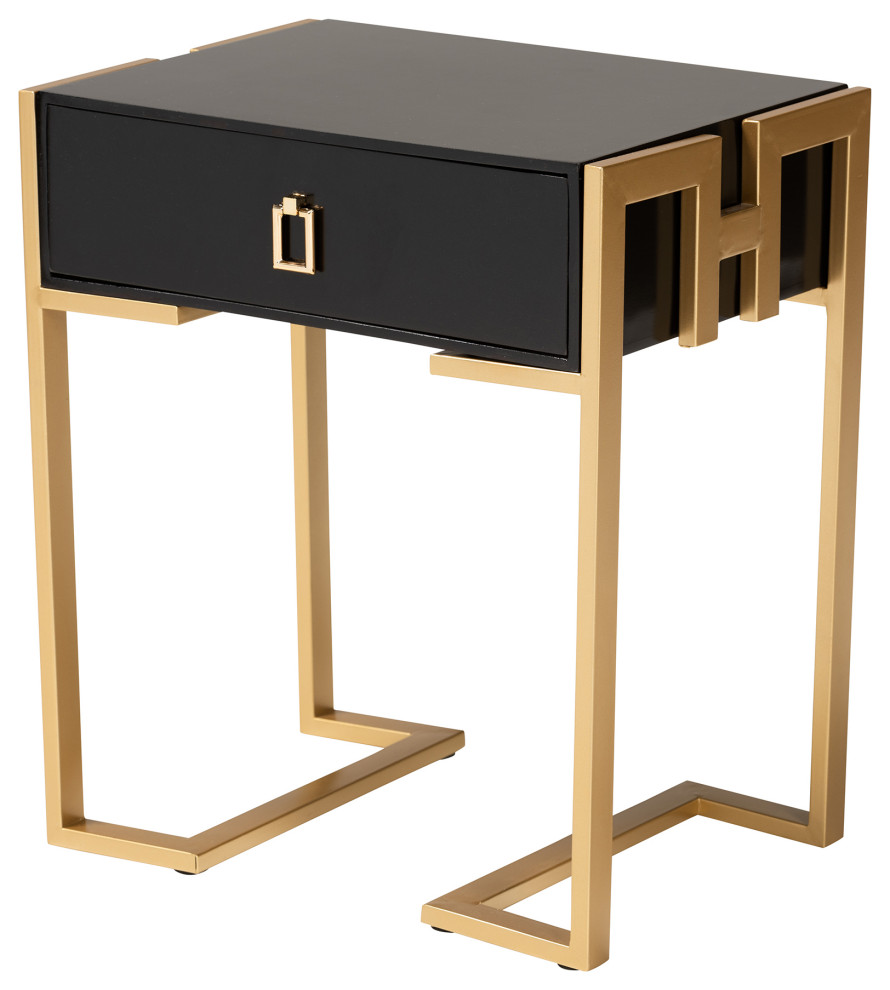 Blenda Black and Gold End Table   Contemporary   Side Tables And End Tables   by Baxton Studio  Houzz