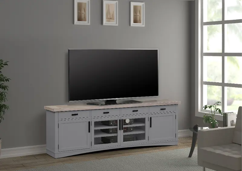 Amy Dove Gray 92 TV Stand