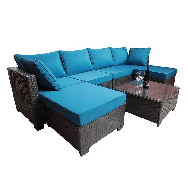 MM 7Piece PE Rattan Wicker Cushioned Sofa Sets