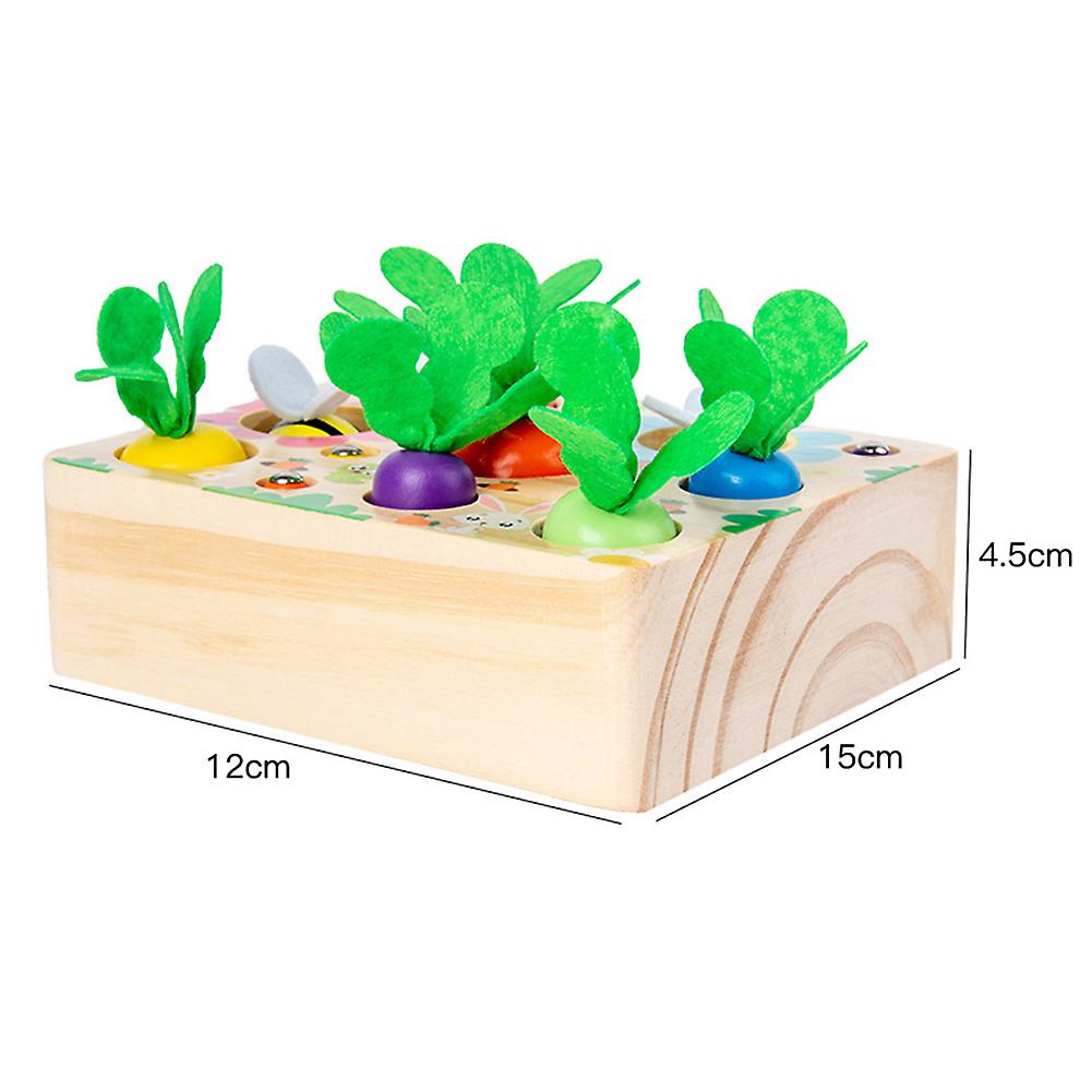 Wooden Assembling Toys Catch Bees Pull Carrots Catch Insect Game Jigsaw Puzzle Boys Girls Educational Toy