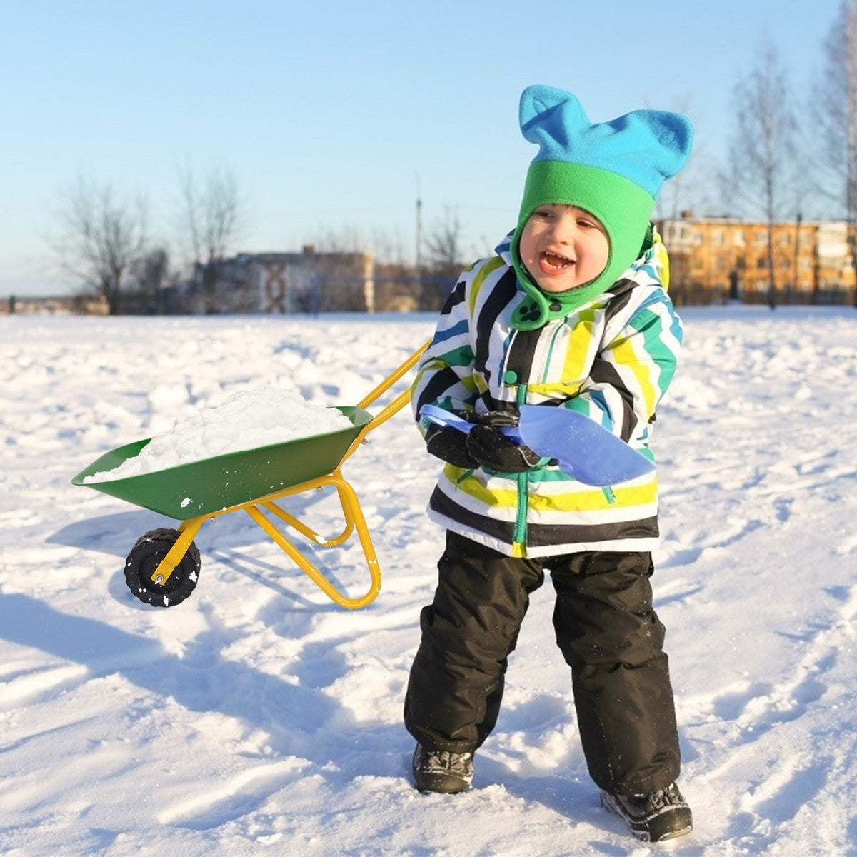 Kids Metal Wheelbarrow, Yard Rover Steel Tray