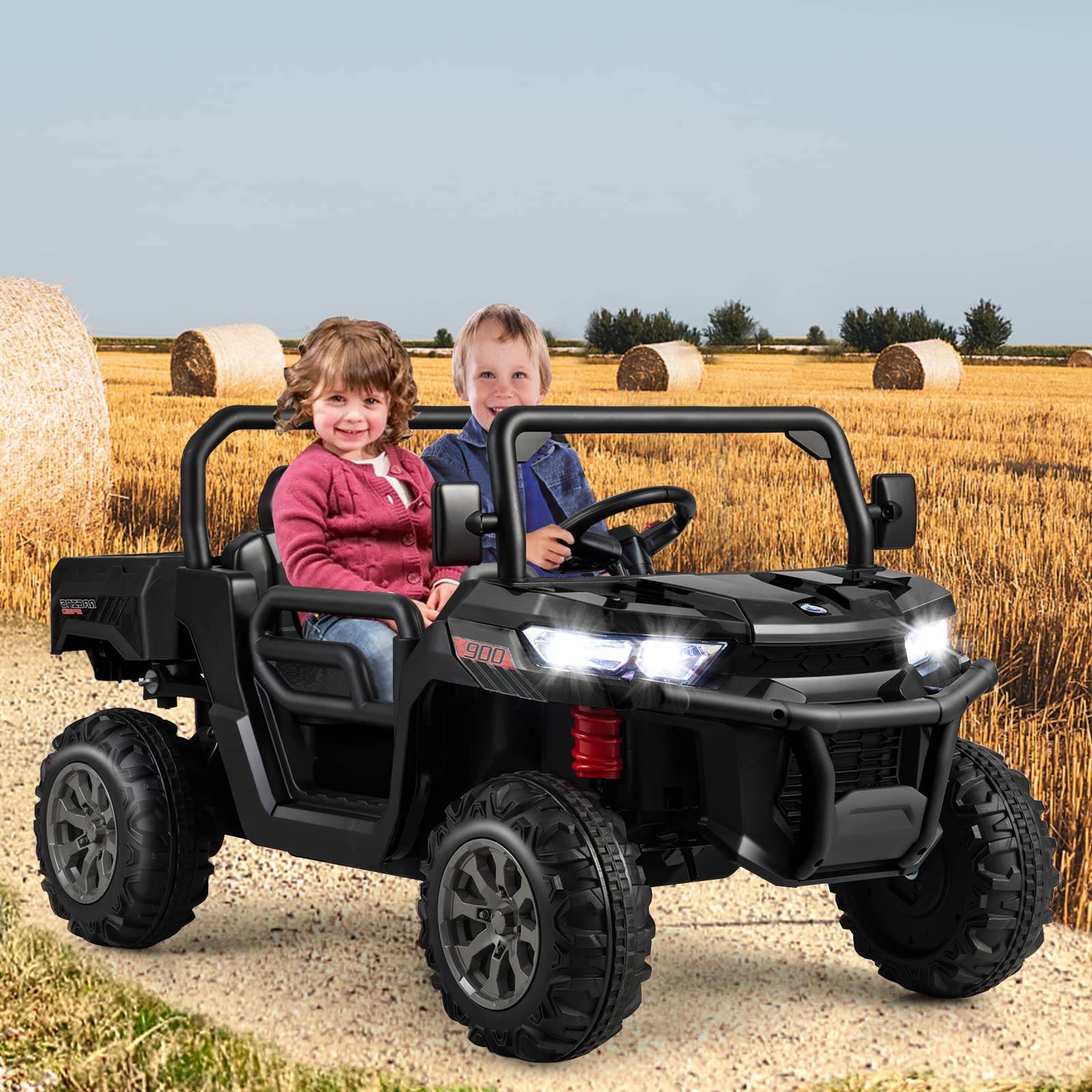 Costzon 2-Seater Ride on Car, Dump Truck w/ Remote Control