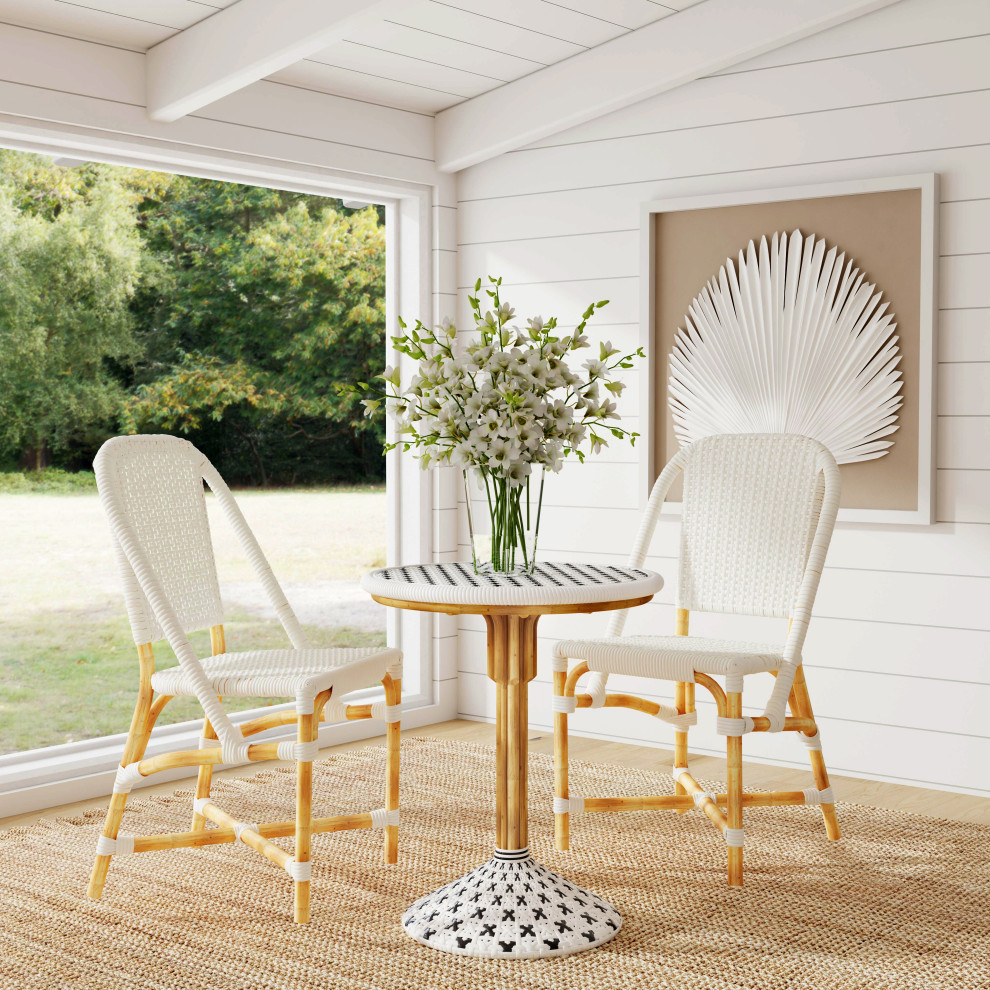 Tenor White and Black Rattan Side Chair   Tropical   Dining Chairs   by Butler Specialty Company  Houzz