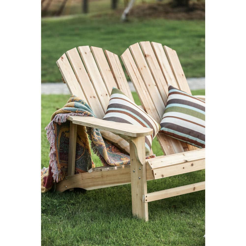 Patio Festival Natural Wood Double Adirondack Chair