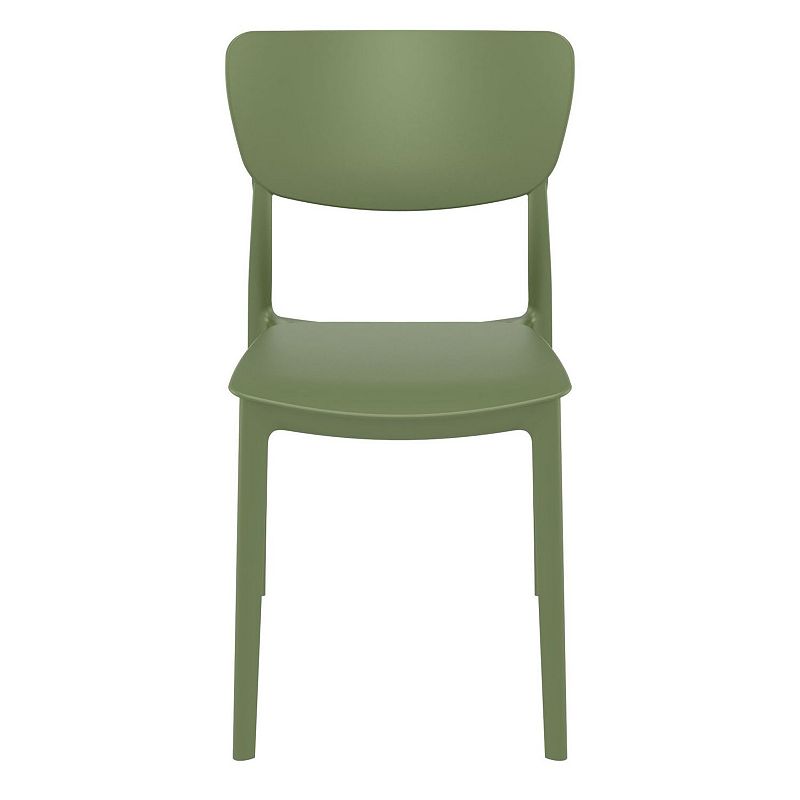 33 Olive Green Solid Stackable Patio Dining Chair