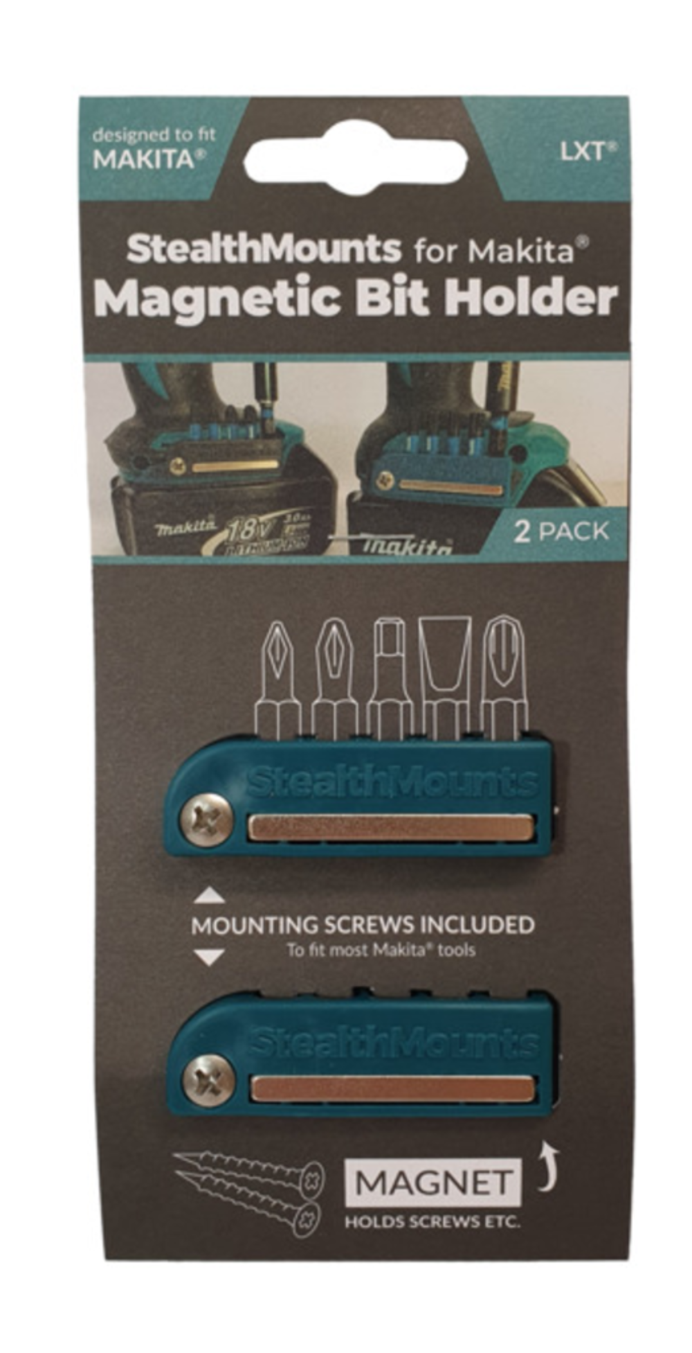 Stealthmounts BLUE Bit Holder for Makita 2pk