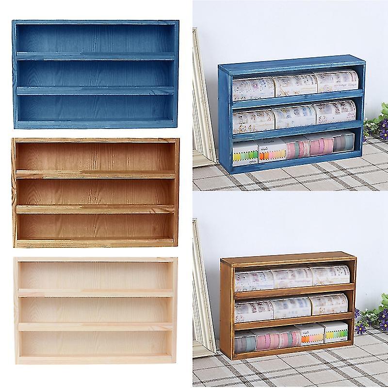 3 Ties Desktop Storage Rack Mini Tabletop Bookcase File Holder Making Tape Storage Display Shelf Do