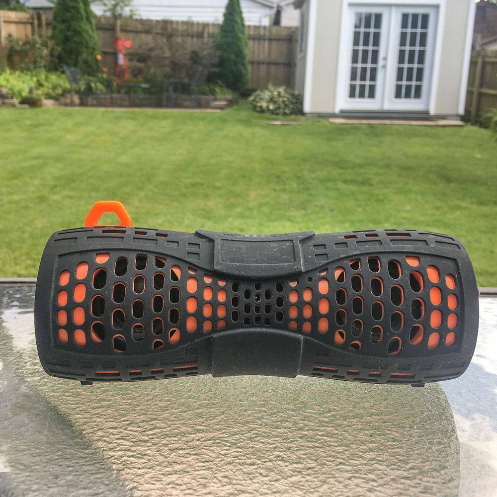 Sportsman Water Resistant Bluetooth Wireless Speaker with 3.5 mm Direct Connect Rechargeable Battery USB Cable Included - Black SPEAKERBH20