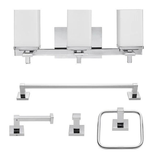 Porch and Den Ashford Chrome All-in-one 5-piece Bath Set - 7.13