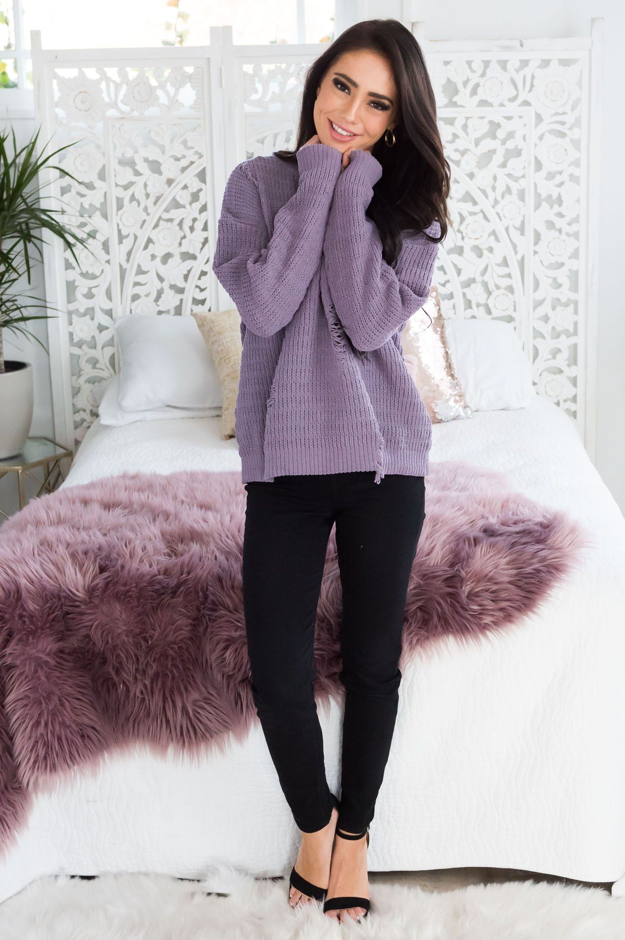 Night Shade Modest Layering Sweater