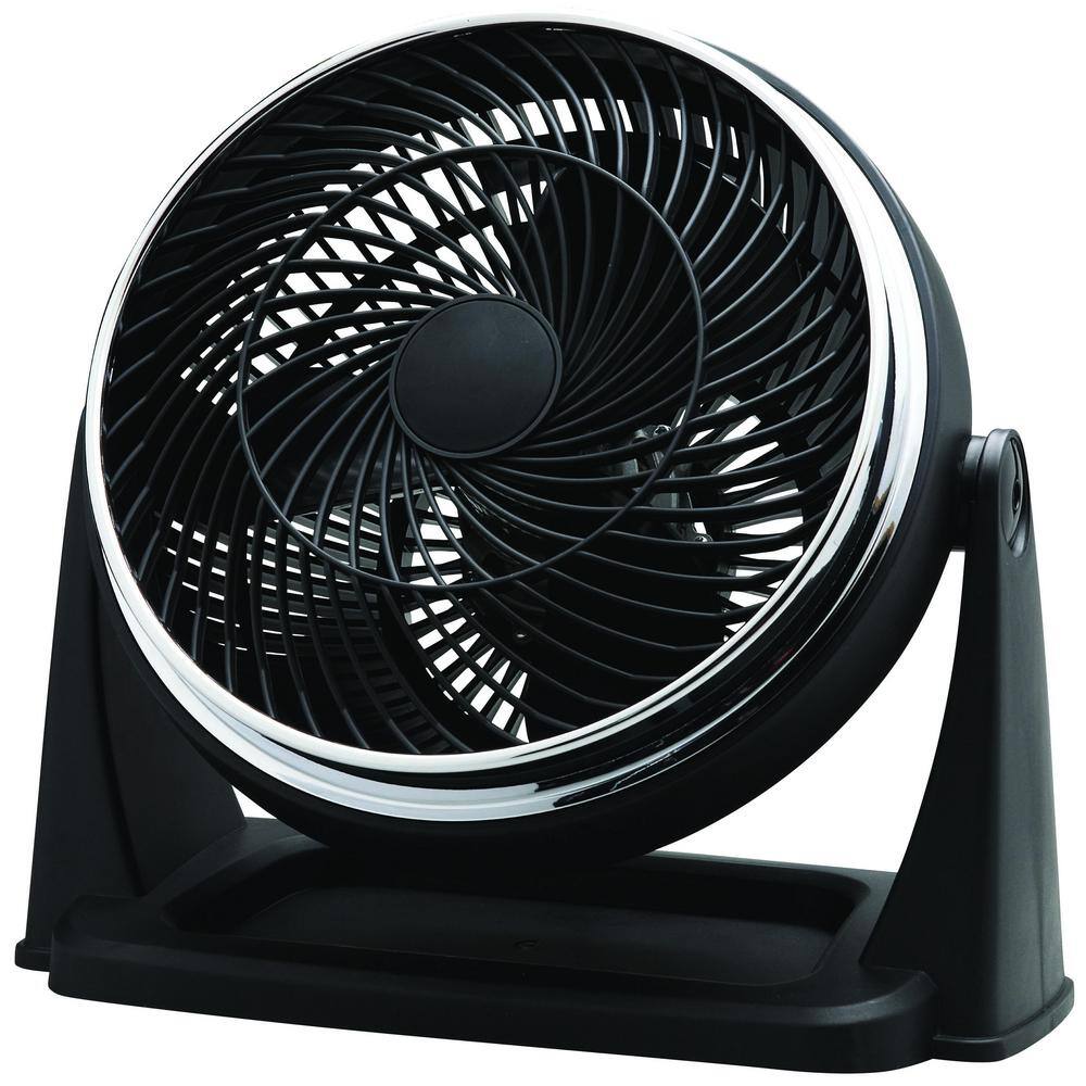 Hampton Bay 11 in. 3 Speed Portable Desk Fan in Black TF-1010S