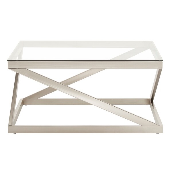 Brynn Brushed Nickel Coffee Table or Table Set by iNSPIRE Q Modern