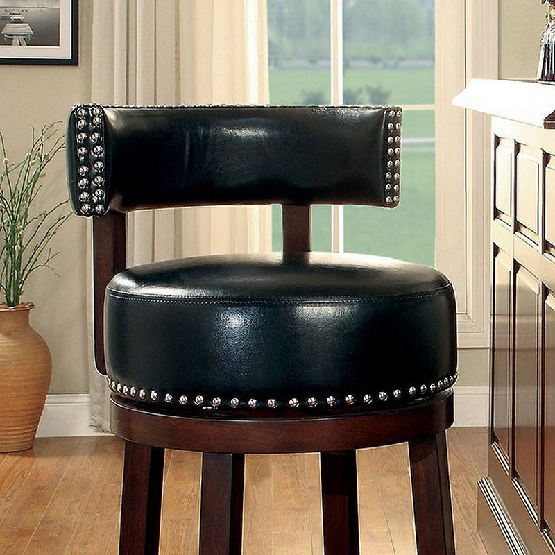 Shirley Contemporary 24 Barstool With pu Cushion Set of 2， Black