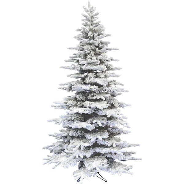 Fraser Hill Farm 6.5Ft. Flocked Mountain Pine Christmas Tree