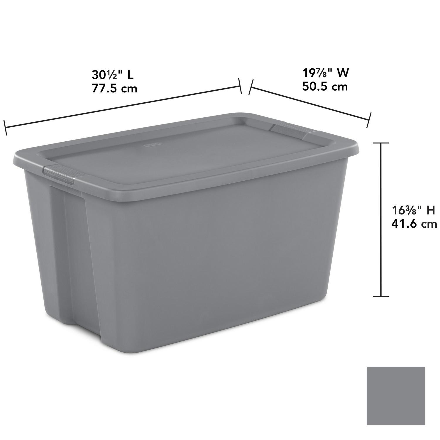 Sterilite 30 Gallon Tote Box Plastic Titanium Set of 6  Crowdfused