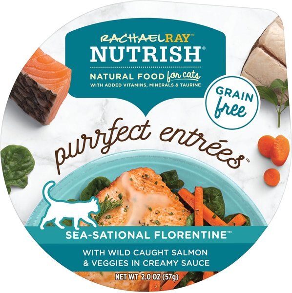 Rachael Ray Nutrish Purrfect Entrees Grain-Free Sea-Sational Florentine with Wild Caught Salmon and Veggies in Creamy Sauce Wet Cat Food