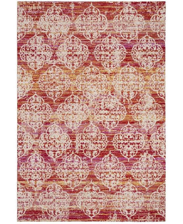 Safavieh Montage MTG182 Pink and Multi 4' x 6' Outdoor Area Rug