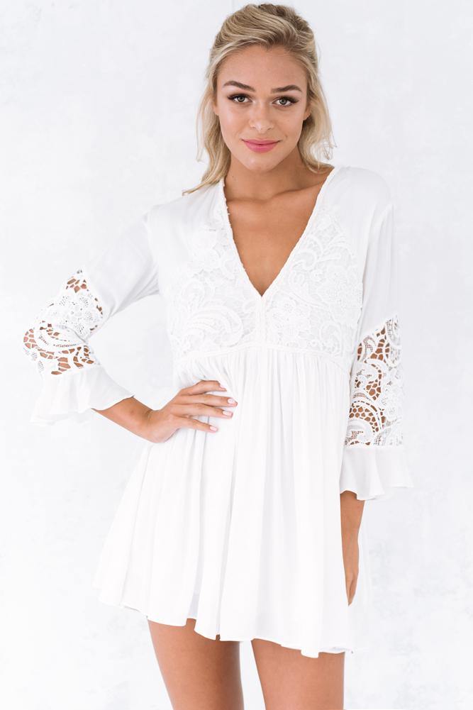 Heart Chakra Dress White