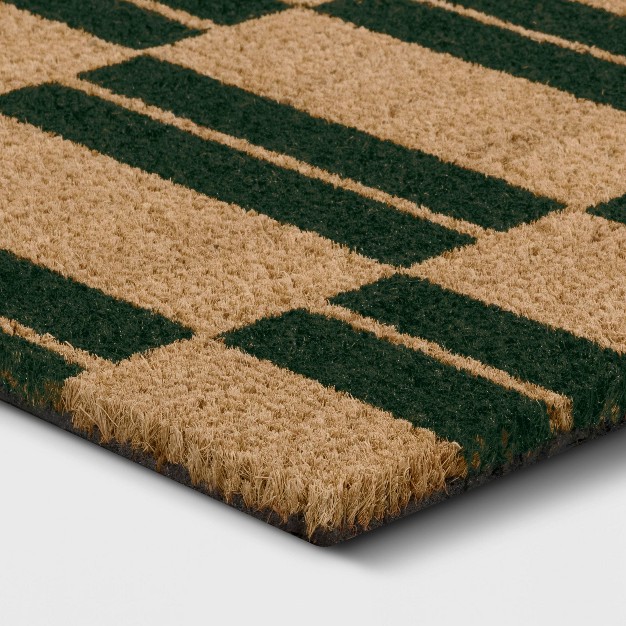 Blocks Rectangular Outdoor Door Mat Green