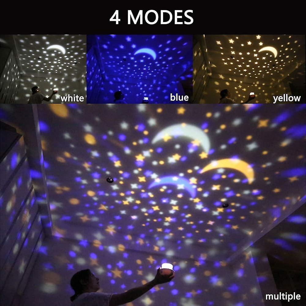 Night Light Projector For Kids - 360 Rotating Planet Universe Projection Lamp Rotatable With 5 Films And 4 Modes For Bedroom Adults Kids Baby Bedroom