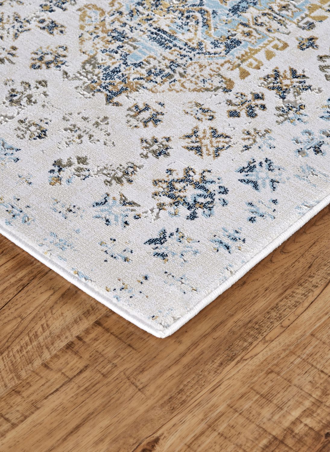 Crowford White and Gold Rug by BD Fine