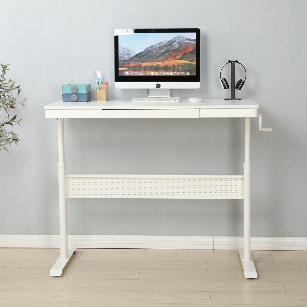 Standing Desk with Metal Drawer Adjustable Height Stand up Desk