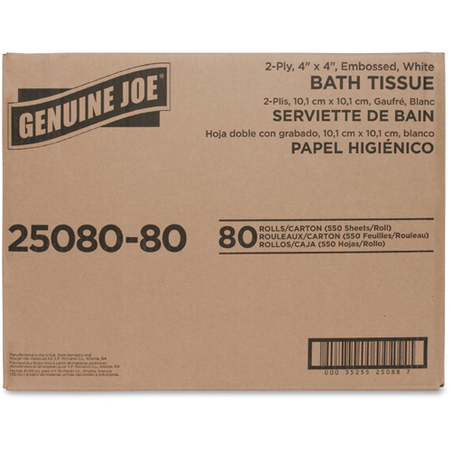 Genuine Joe Embossed Roll Bath Tissue  GJO2508080