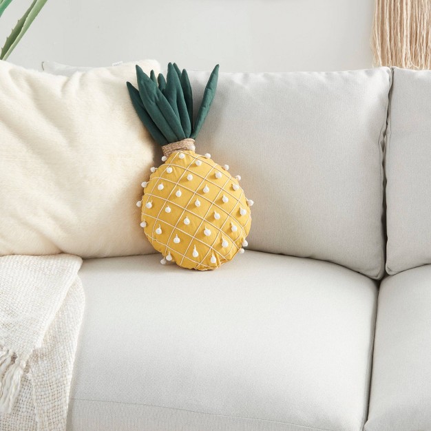 Plush Pineapple Throw Pillow Yellow Mina Victory