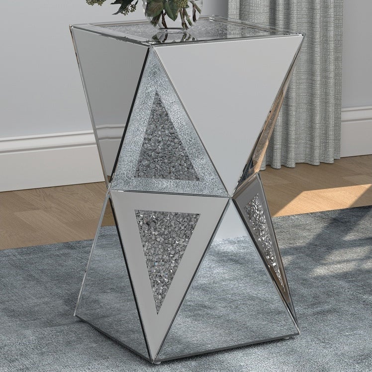 Coaster Furniture Matheo Silver Geometric Side Table