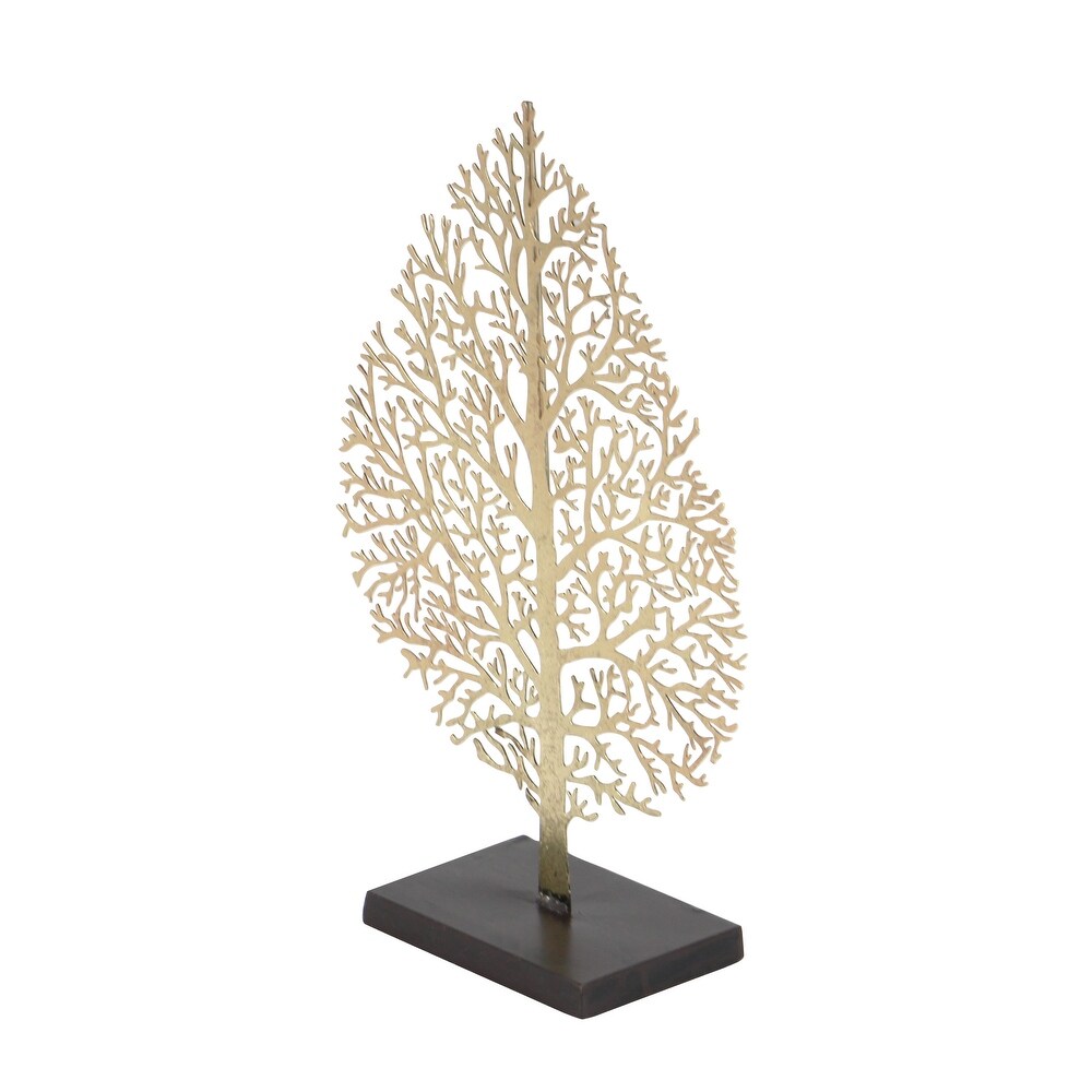 Gold Metal Leaf Sculpture   11 x 4 x 16