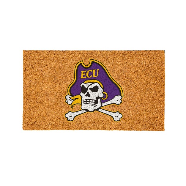 Evergreenncaaeast Carolina Pirates Logo Natural Coir 28 X 16 Inches Indoor Outdoor Doormat