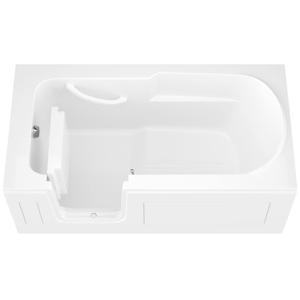 Universal Tubs HD Series 60 in. Left Drain Step-In Walk-In Soaking Bath Tub with Low Entry Threshold in White HDSI3060LWS