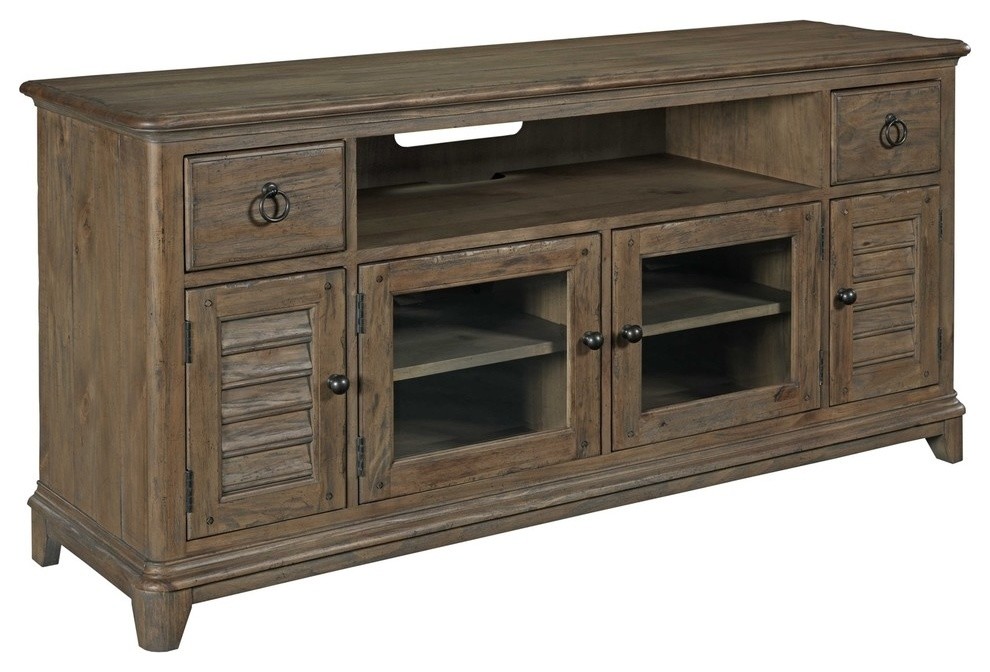 Kincaid Weatherford 66 quotConsole  Cornsilk Finish   Traditional   Entertainment Centers And Tv Stands   by Emma Mason  Houzz