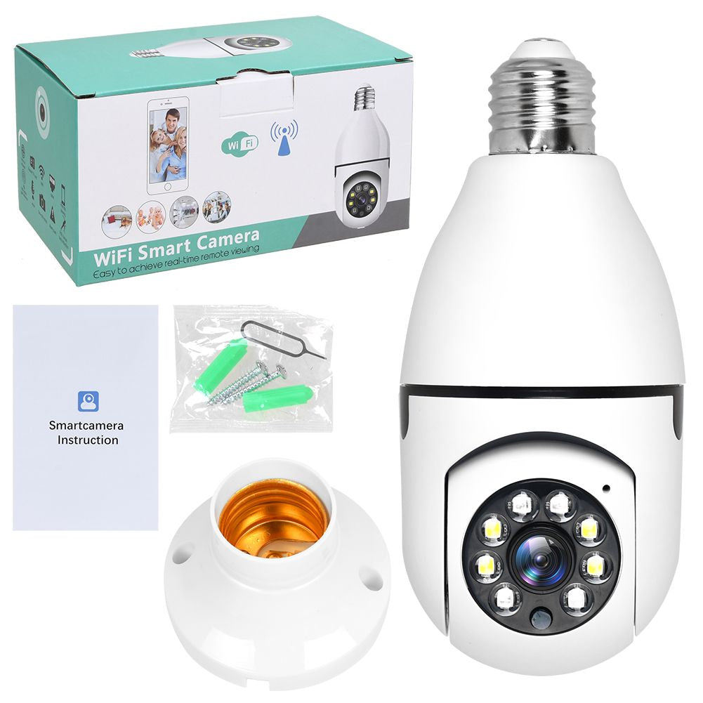 WiFi Light Bulb Camera - 1080P Wireless 360 Degree E27 Panoramic IP Camera