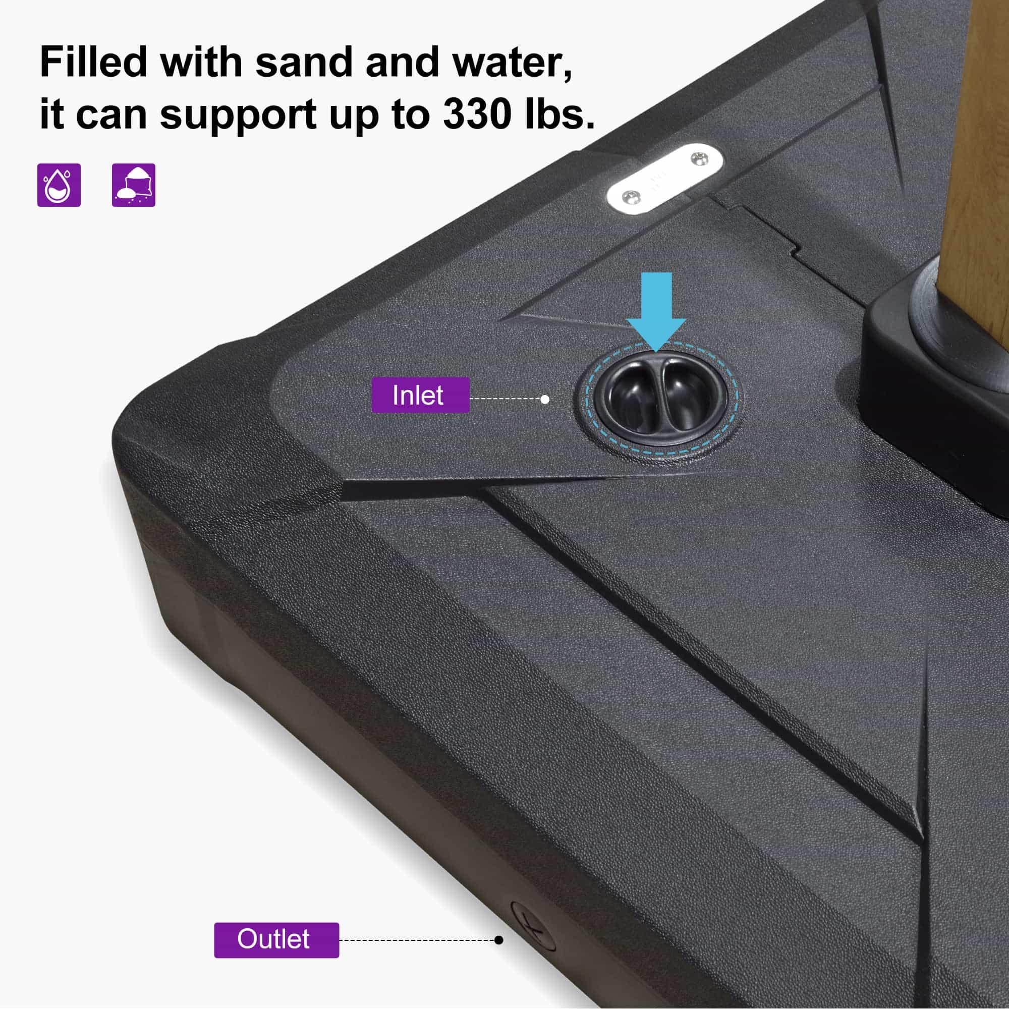 PURPLE LEAF Umbrella Base for Wood Grain Cantilever Patio Umbrella