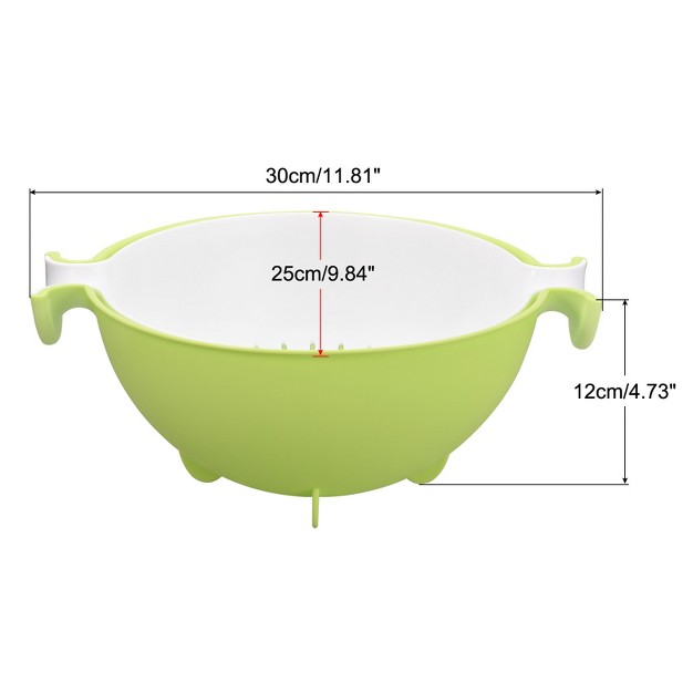 Unique Bargains Kitchen Strainer Colander Sets Plastic Food Strainer With Dual Handles Washing Basket Drain Basket