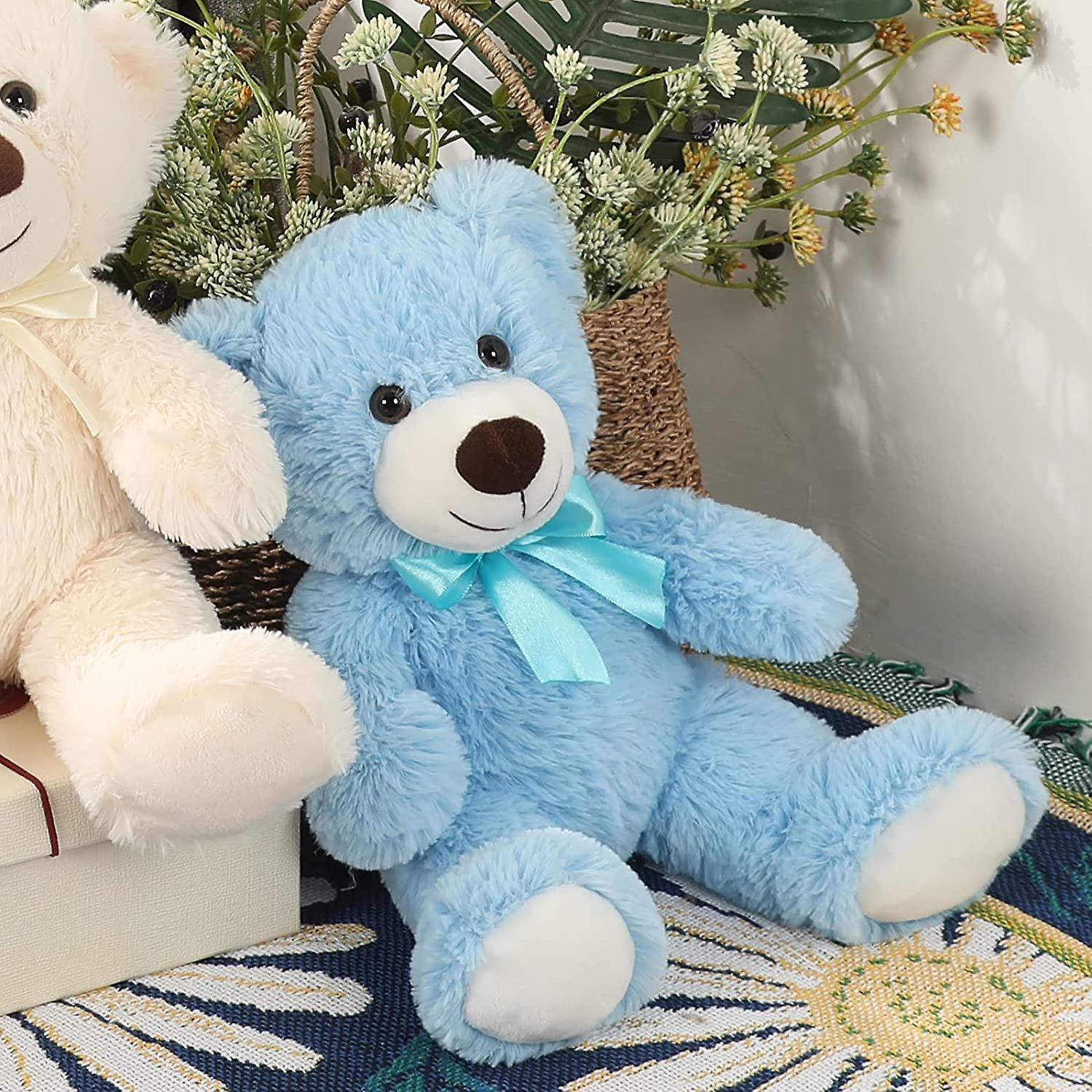 3 Packs Blue Cute Teddy Bear Soft Stuffed Animal Plush Bear Toy For Kids Boys Girls，as A Gift For Birthday/christmas/valentine's Day 13.8 Inch