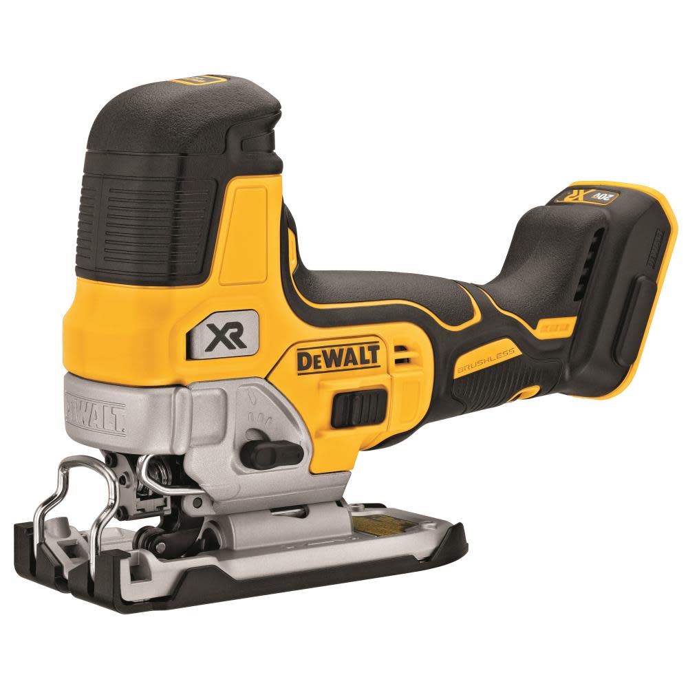 DEWALT 20V MAX XR Jig Saw Body Grip and Premium XR Lithium Ion Battery 2pk Bundle ;