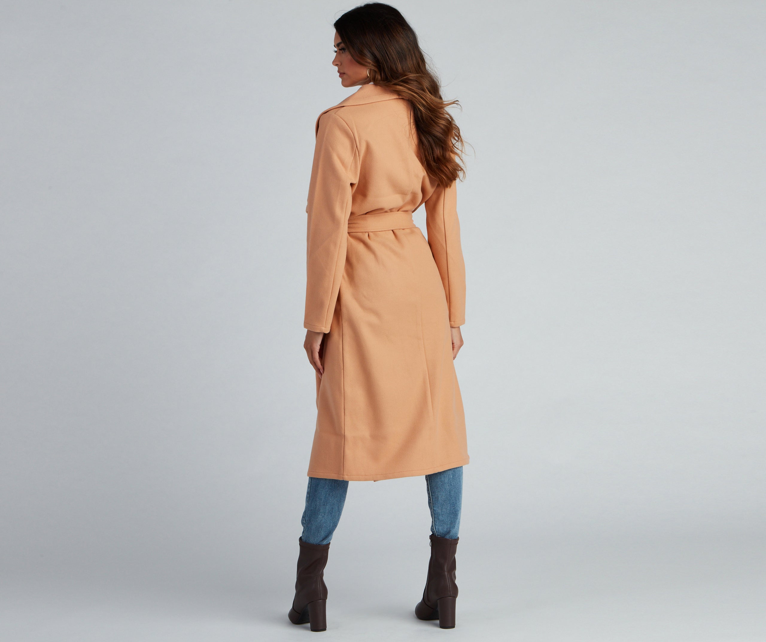 Timeless Sophistication Belted Faux Wool Coat