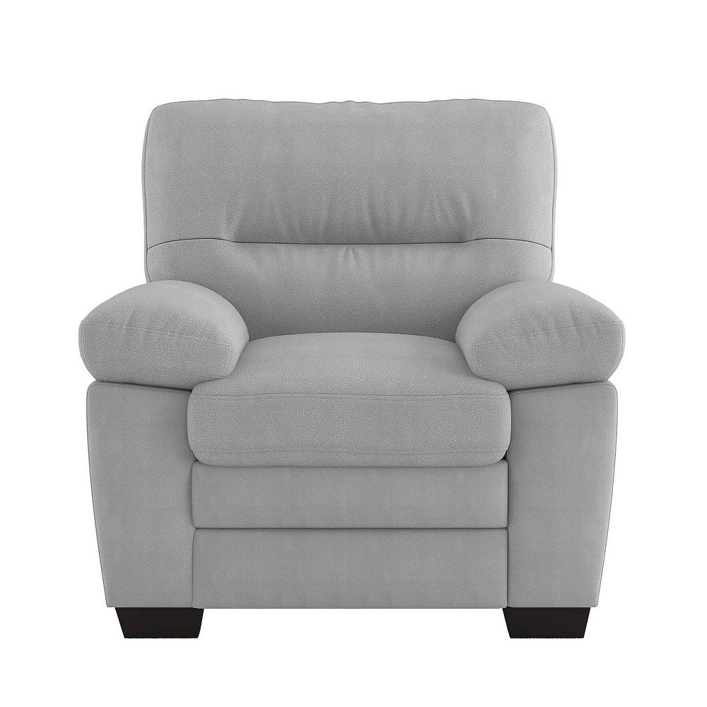 Lexicon Accent Chair， Exposed Feet With Faux Wood Finish - Gray