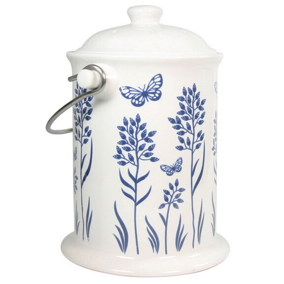 Culinary Accessories Blue Floral Ceramic Compost K...