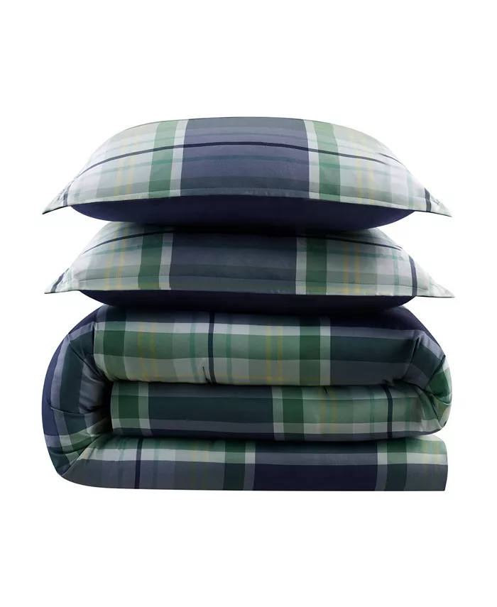 Serta Simply Clean Scott Plaid Microbial-Resistant 2-Piece Comforter Set， Twin Twin XL