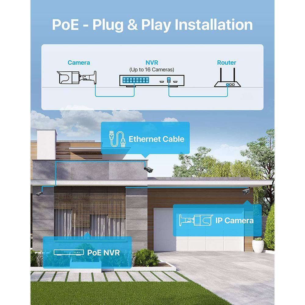 ZOSI 16-Channel 8 MP 4K PoE 4TB NVR Security Camera System with 10 Wired Spotlight Cameras Night Vision Human Detection 16SK-1058B10-40-US